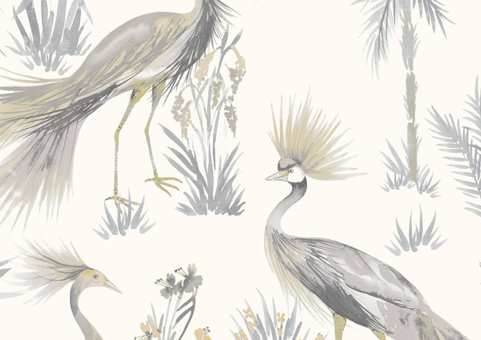Tropical Birds, Golden Silver - Roller Blind - Image 6